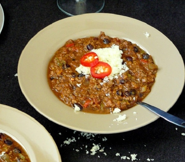 Dark chocolate and beef chilli recipe